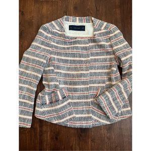 Zara basic striped jacket small